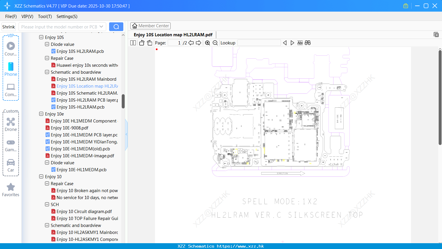 Huawei Enjoy 10S Location Map HL2LRAM